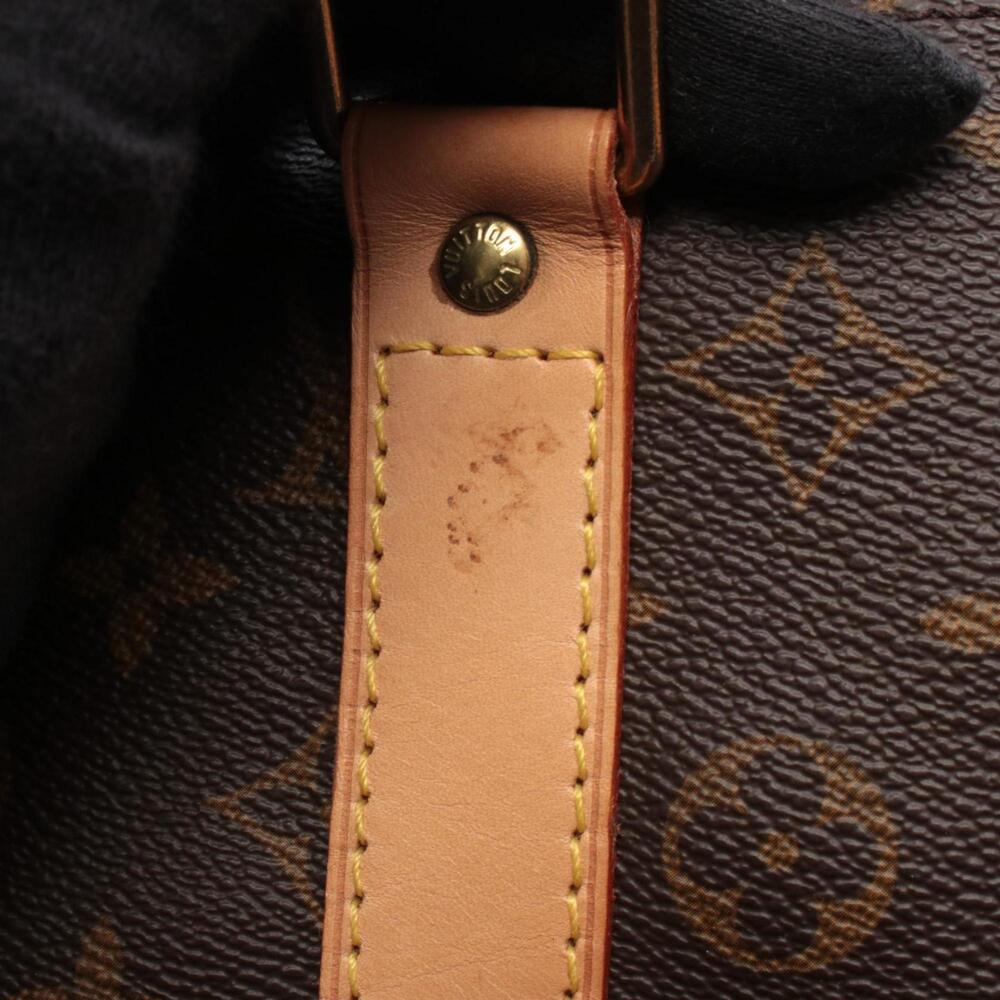 LOUIS VUITTON Authentic Brown Monogram Leather Keepall 55 Boston Bag - Picture 8 of 10